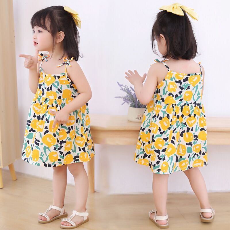 Summer children's style princess suspender skirt girls dress New style children's floral skirt