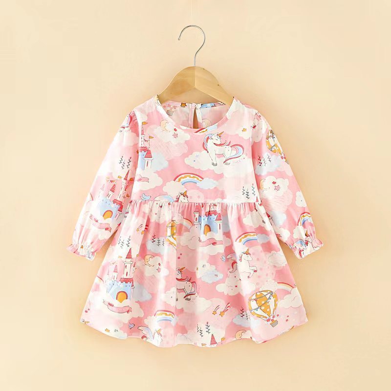 winter wholesale children clothes long sleeve flower baby girls smocked dresses party birthday floral kids clothing