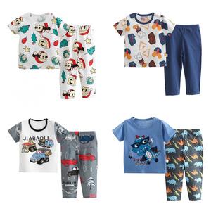 children clothing set boy girls Summer Short Sleeve shirt and short Boys Cotton Clothes Sets kids Pajamas