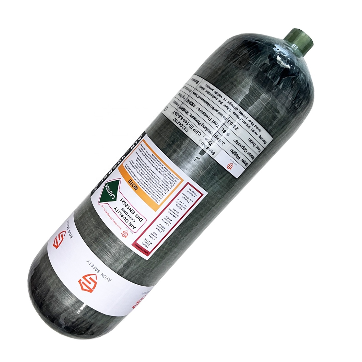 Manufacturer CE High Pressure Composite Gas Cylinder Carbon Fiber Cylinder China 3L Shanghai Small Portable Oxygen Diving 30M Pa