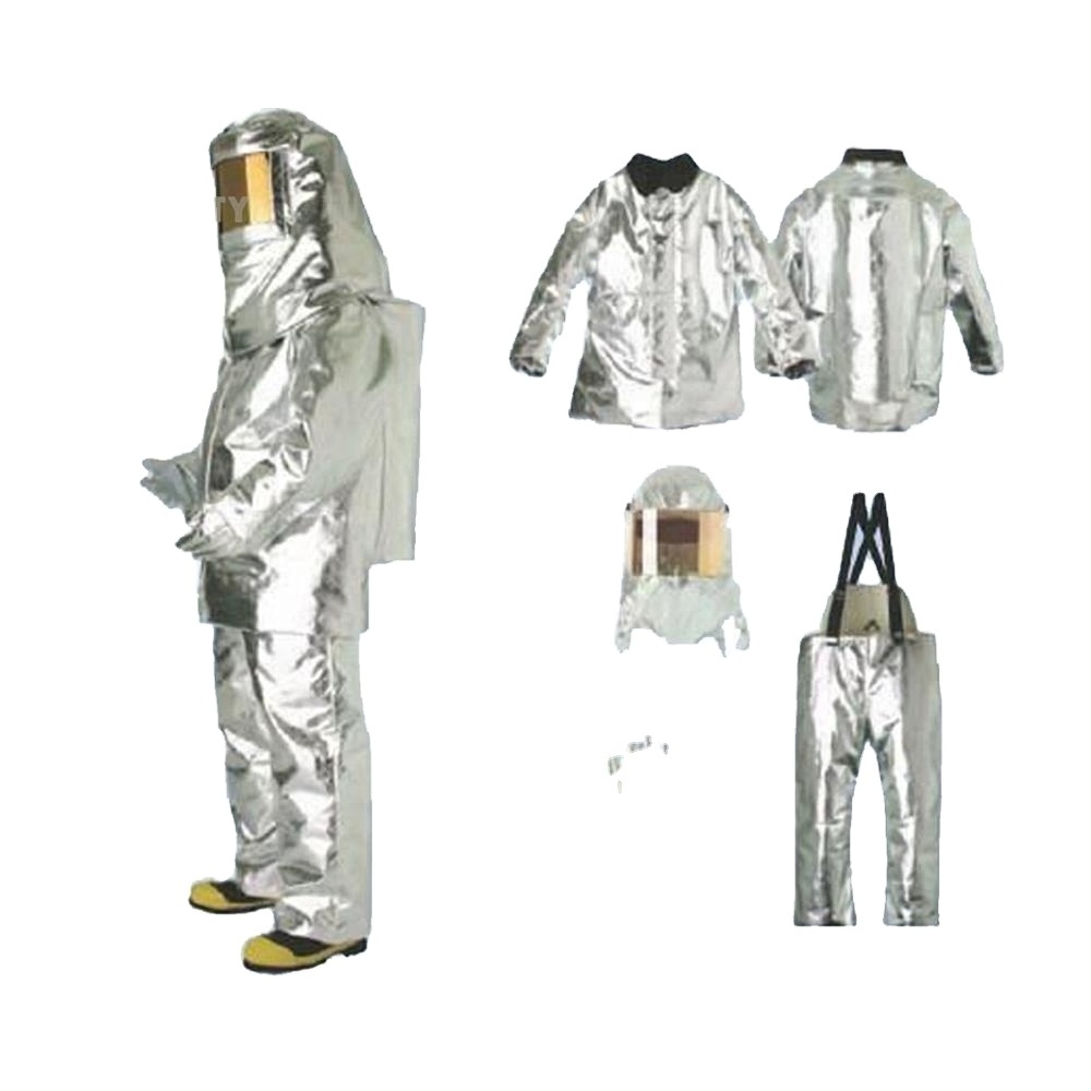 aluminized light weight fire retardant coverall, fire proof heat protective suit / aluminium foil material