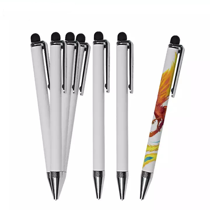 DIY Metal Blank Oil Ballpoint Ink Click Ballpen Retractable Sublimation Epoxy Stainless Steel Gel Pen