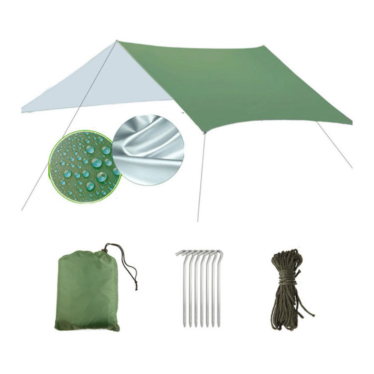 Portable Single Double Nylon High Strength Parachute Camping Hammock with Rain Fly Tarp Mosquito Net Tent Tree Straps