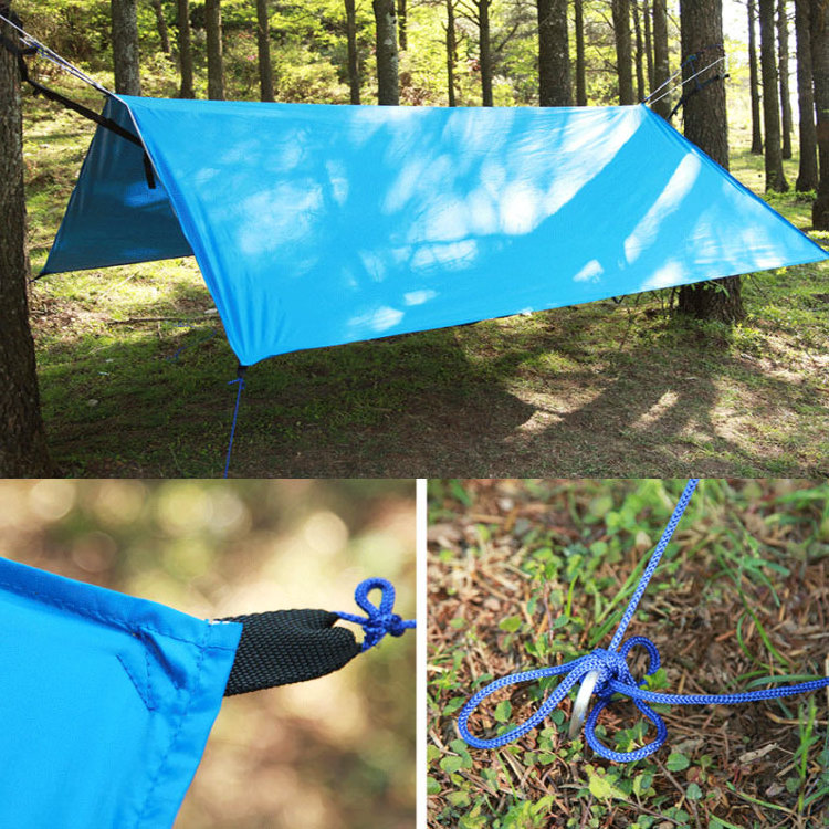 Portable Single Double Nylon High Strength Parachute Camping Hammock with Rain Fly Tarp Mosquito Net Tent Tree Straps