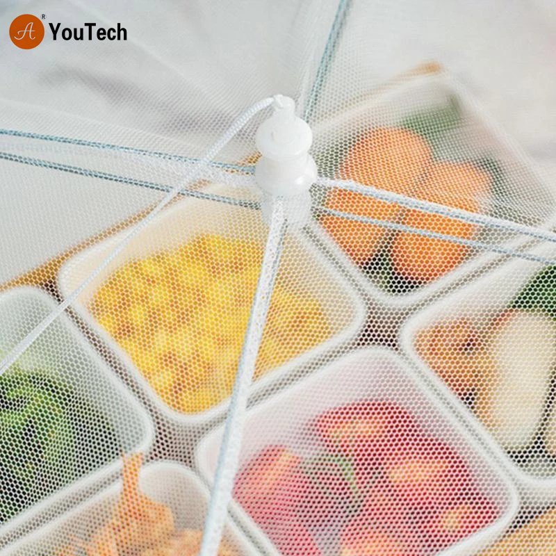 Foldable Food Mesh Cover Fly Anti Mosquito Pop-Up Food Cover Umbrella Meal Vegetable Fruit Breathable Cover Kitchen Accessories