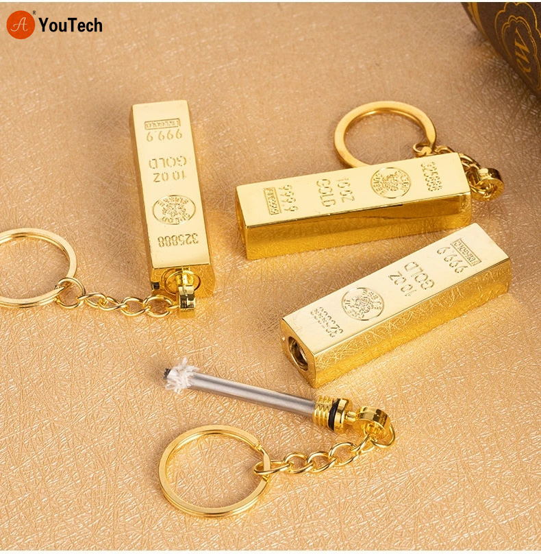 New Match Gold Bar Metal Waterproof Kerosene Match Pendant Lighter Cigarette Tool Outdoor Camping Tool Men's Gift Cool Pendant