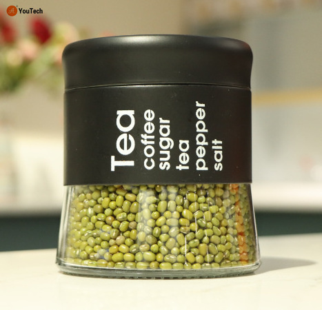 Glass storage jar for household use Stainless steel storage jar for kitchen dry food storage