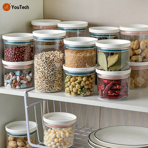 Food Container Storage Jars Transparent Food Canister For Mason Candy Spices Cookie Jar Sealed Ring Bottles Kitchen Storage Box