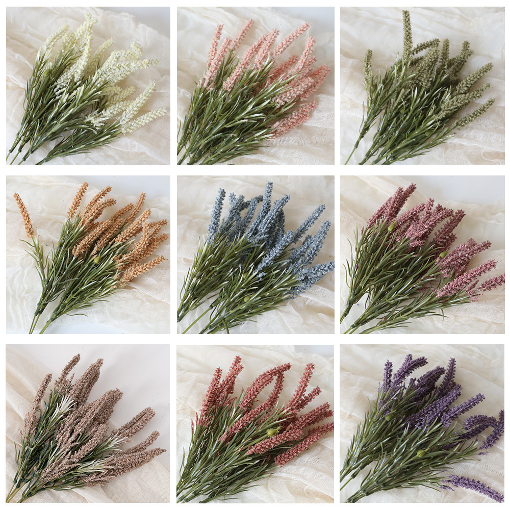 AYOYO OEM Artificial Plastic Malt Flower With Grass For Home Wedding Decoration Artificial Plants And Flowers