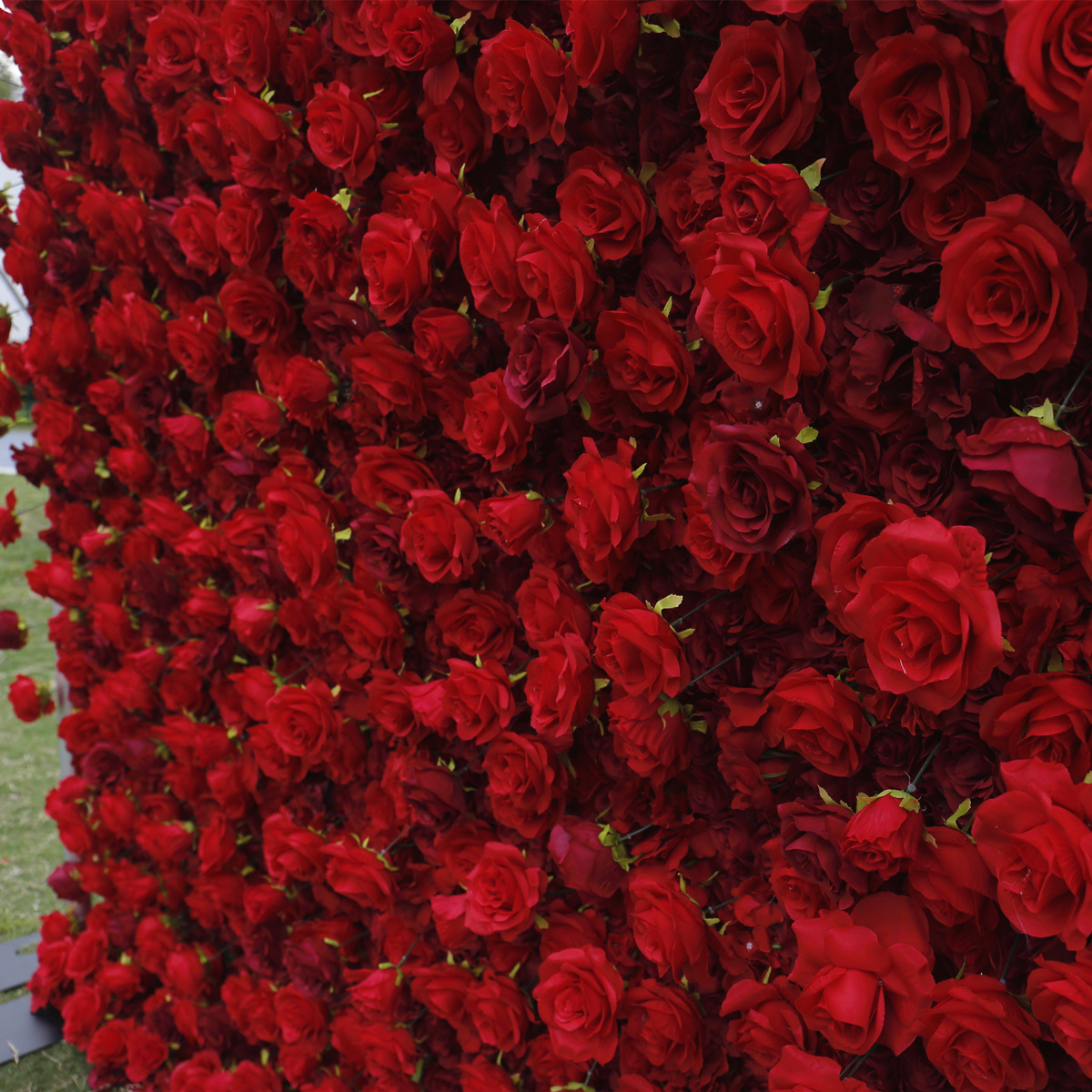 8ft*8ft Customized Wedding Wall Decorations Roll Up 5D Flower Wall Backdrop Red Rose Flower Wall