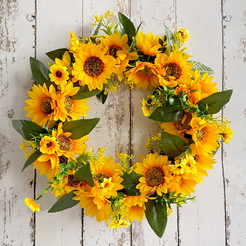 Spring Wreath Fall Decor Wreath Front Door Summer Sunflower Wreaths for Wall Hangings Decorations