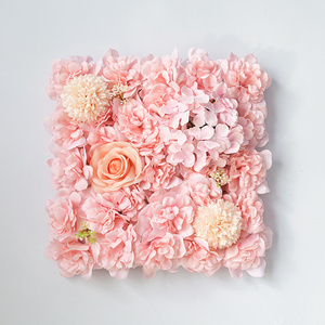 AYOYO OEM 38*38cm Rose Hydrangea Artificial Flower Backdrop Wall Panel Flower Wall Wedding Wall Decorations