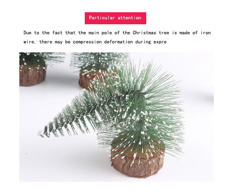 Mini desktop ornament DIY pine needle tree Christmas decoration stained with white cedar small Christmas tree