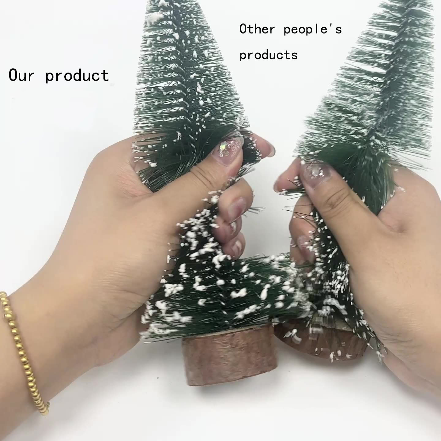 Mini desktop ornament DIY pine needle tree Christmas decoration stained with white cedar small Christmas tree