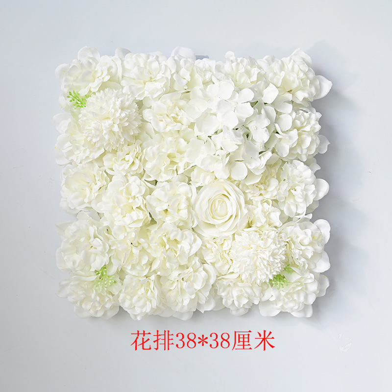 AYOYO OEM 38*38cm Rose Hydrangea Artificial Flower Backdrop Wall Panel Flower Wall Wedding Wall Decorations