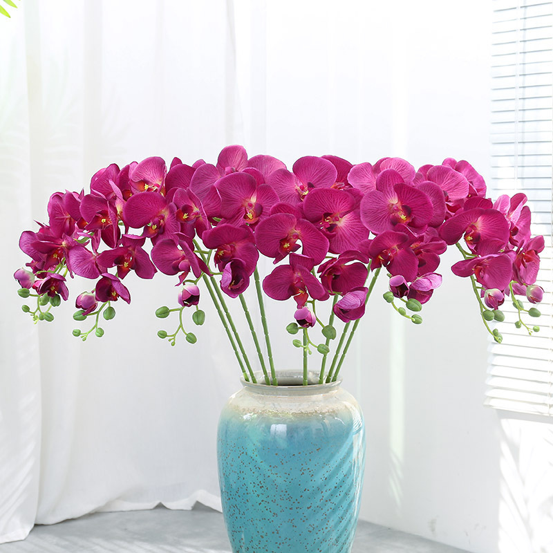 Blood Orchid Flower Artificial Phalaenopsis Plants Orchid Silk Flower Orchid Flower Decoration