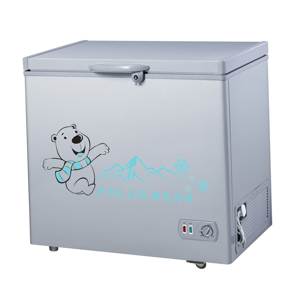 China Top Open Door 198L Chest Type Freezer Deep Freezer with Lock and Key