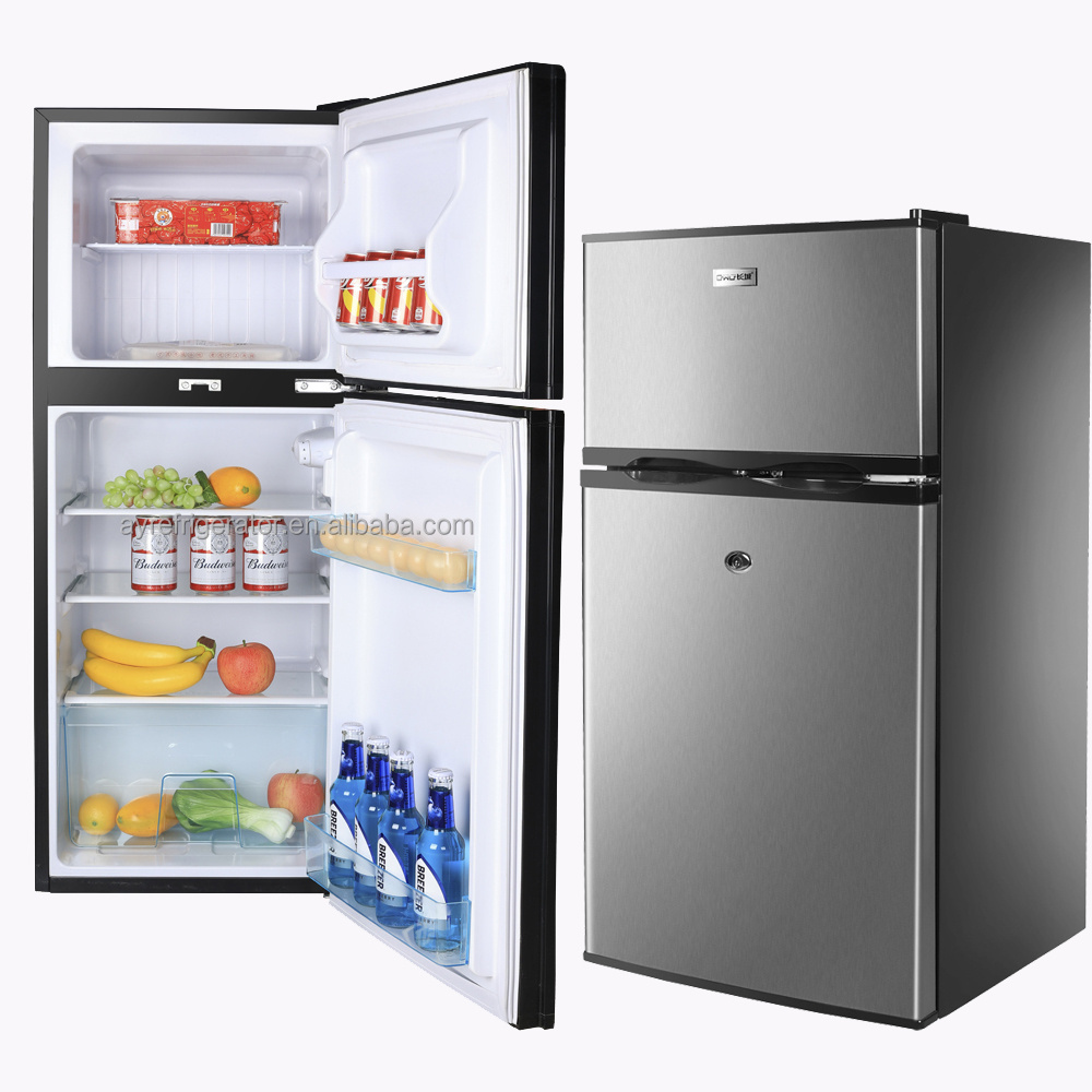 108L Compressor R600A Double Door Top Freezer Refrigerator Fridge for Home Use