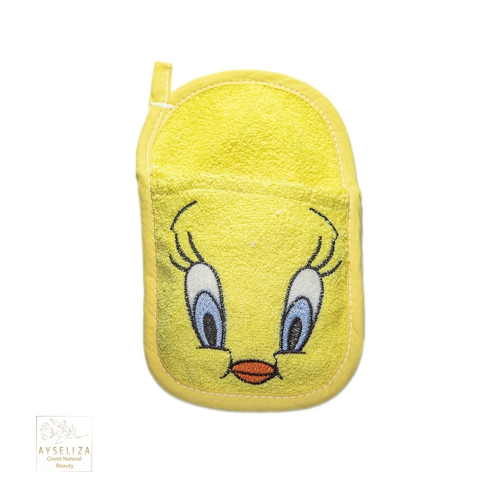 Scrub Baby Exfoliating Gloves Cartoon Themed For Kids Dead Skin Removal Infant Bath Shower Sponge Gentle Natural Scrubber Mitt