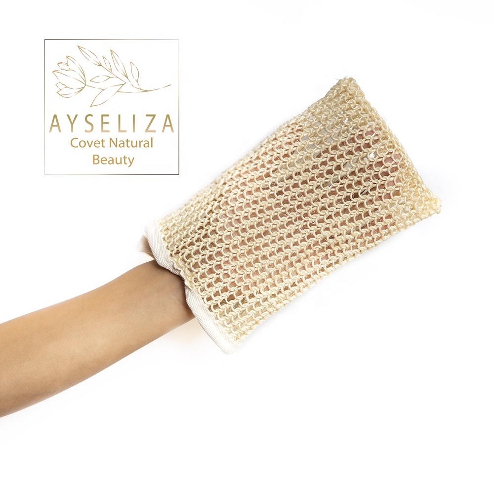 Exfoliating Kese Mitt Sisal Exfoliating Bath Gloves 100% Turkish Sisal Scrubber For Silky Body Skin Exfoliant Hammam Kese Sponge