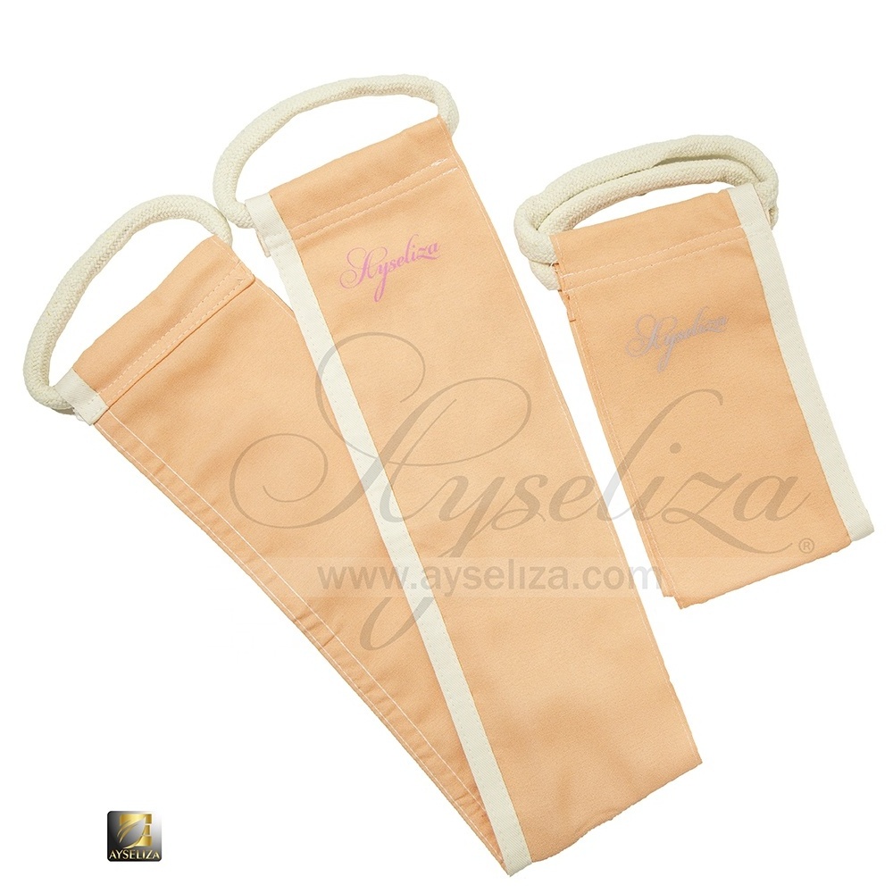 Pink Cocoon Silk Back Scrubber Verified By CE Certificate Customize Your Back Belt With Your Logo Private Label Woven Tags Logo