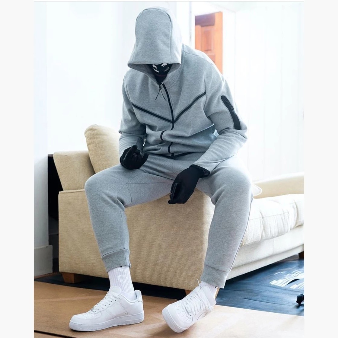 Custom Logo Sweatsuit Tracksuits Men Blank Jogger Sweatpants And Hoodie Set For Men Sweatsuit Suits