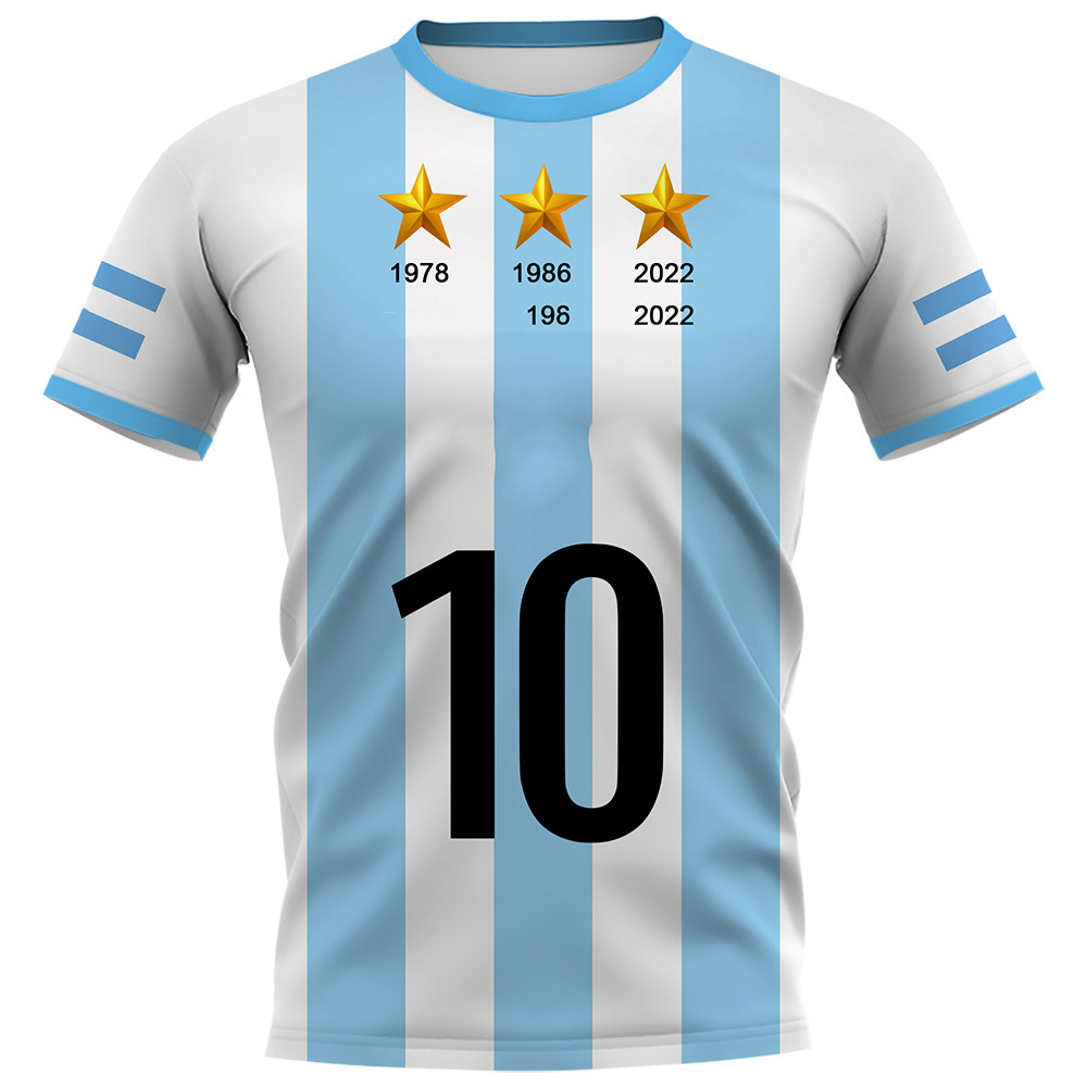 2022 three stars No. 10 Jersey Men's T-Shirt Selected Football Team soccer jersey