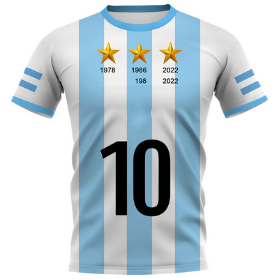 2022 three stars No. 10 Jersey Men's T-Shirt Selected Football Team soccer jersey