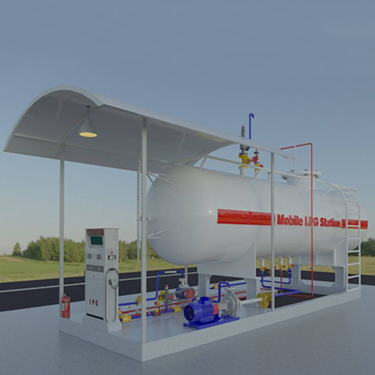 portable lpg filling station fuel dispenser multifunction frzzer mobile LPG gas skid tanks station