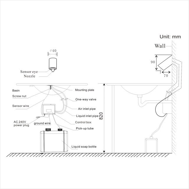 New Brass 1L - 5L DC power supply kitchen sink automatic liquid soap dispenser faucet with sensor