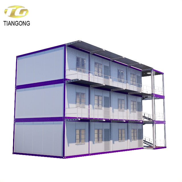 Perfab container 20ft steel structure prefab family home modern container house