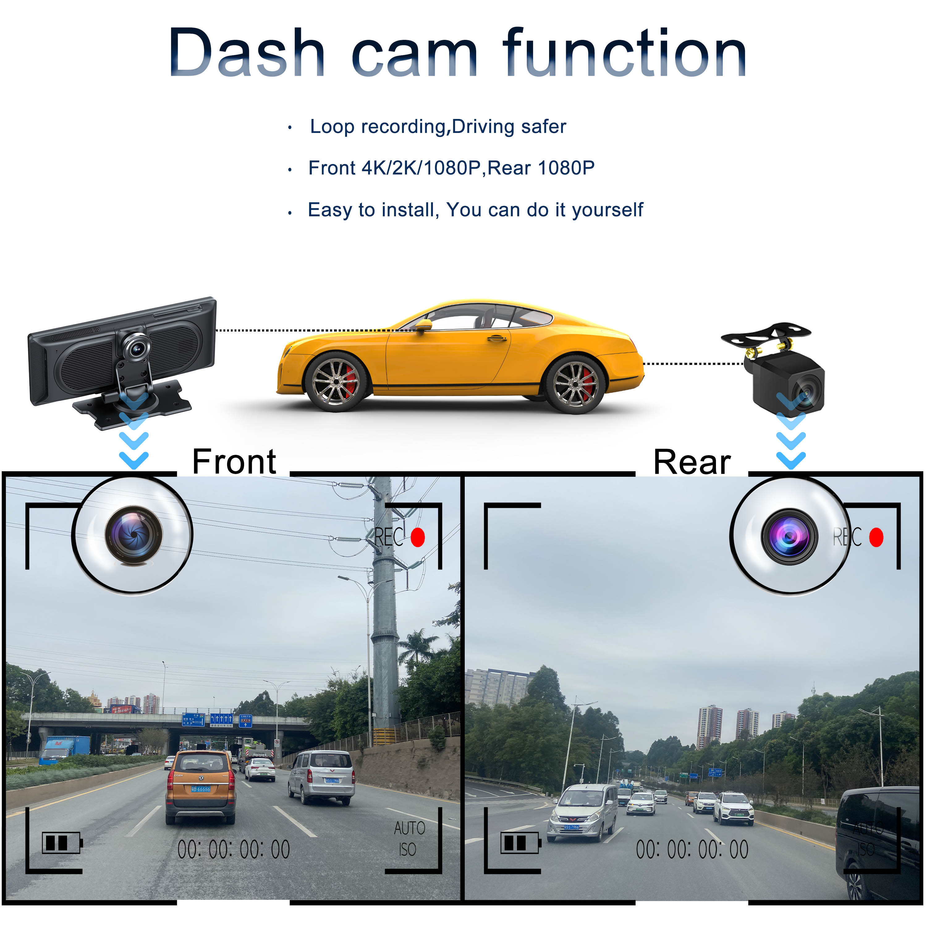 Portable Car DVD Player Carplay Android Auto Dashcam Three In One Stereo BT Transmission Of Sound Smart MP5 Player Screen