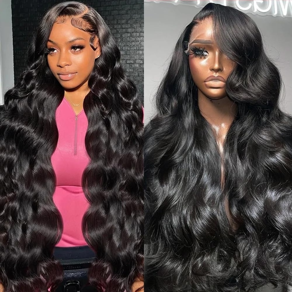 Lace Front Virgin Hair Wigs for Black Human Hair Brazilian Raw Hair Glueless Body Wave Hd Lace Women 40 Inch Long Transparent