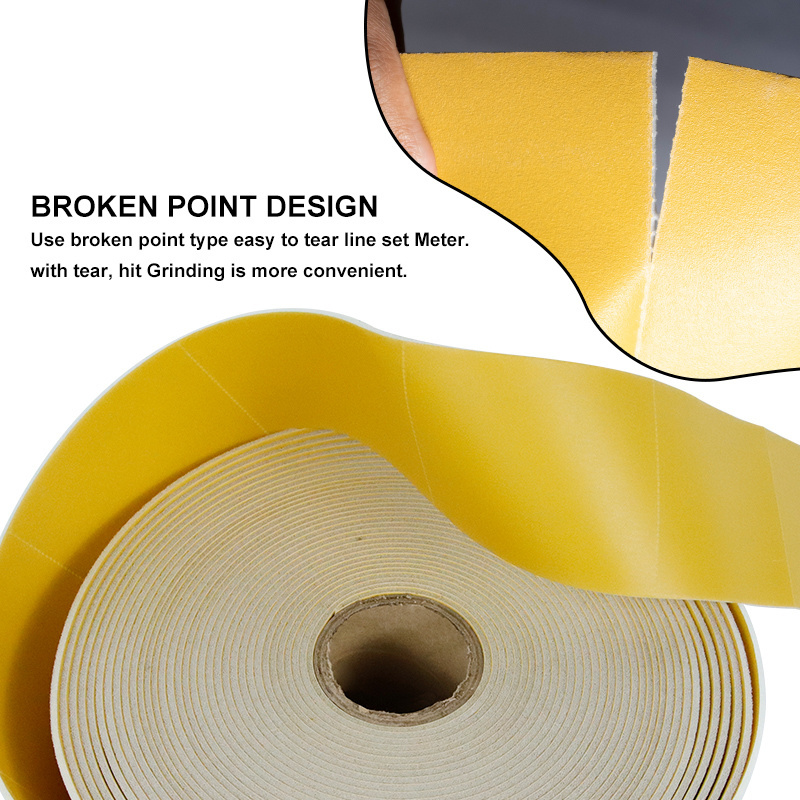 Pre-cut Abrasive Sponge Backed Yellow Abrasive Sanding Paper Roll Gold Sandpaper coated Abrasive sanding sponge Roll for paint