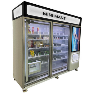 Mini mart vending Whisky Champagne Red wine Vodka Beer Glass bottle vending machine with belt system and lift vending machine