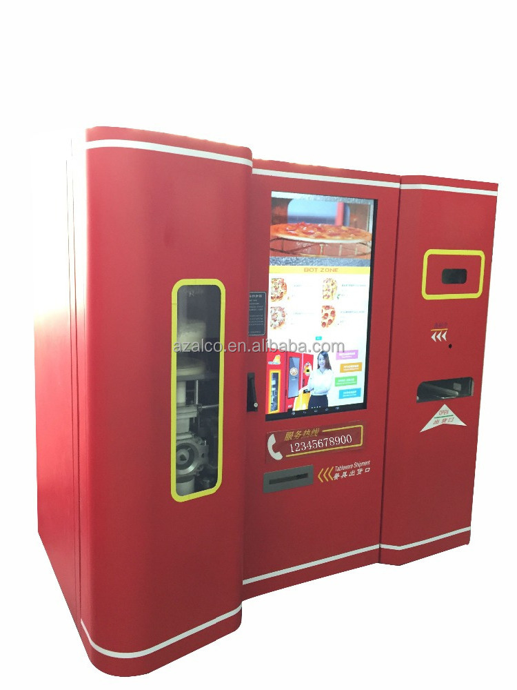 Pizza Sandwich Food cooking vending machine with 47inch touch screen sell making pizza on site