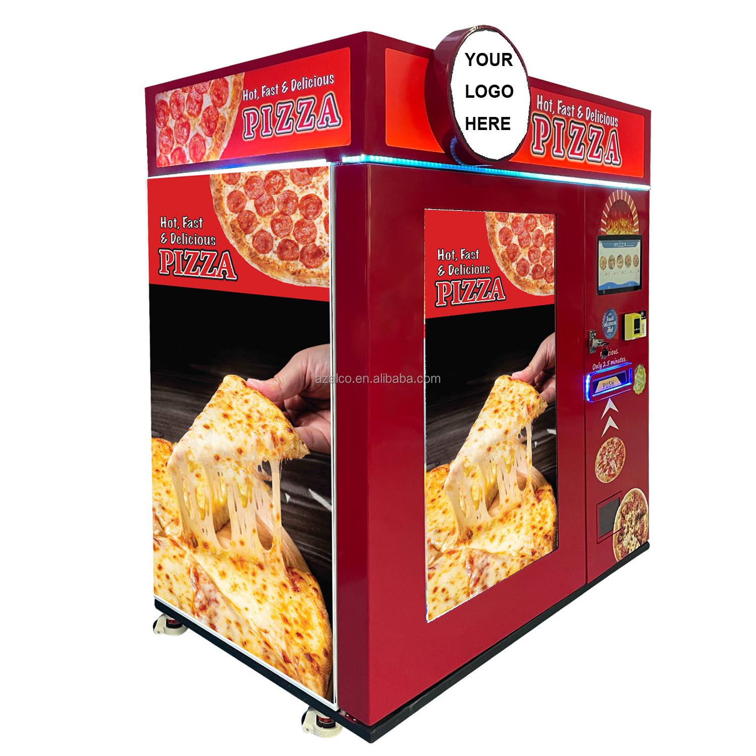 Hot Pizza Making Vending Machine  with bank card reader Outdoor Business Self-service Robot Fast Food Fully Automatic