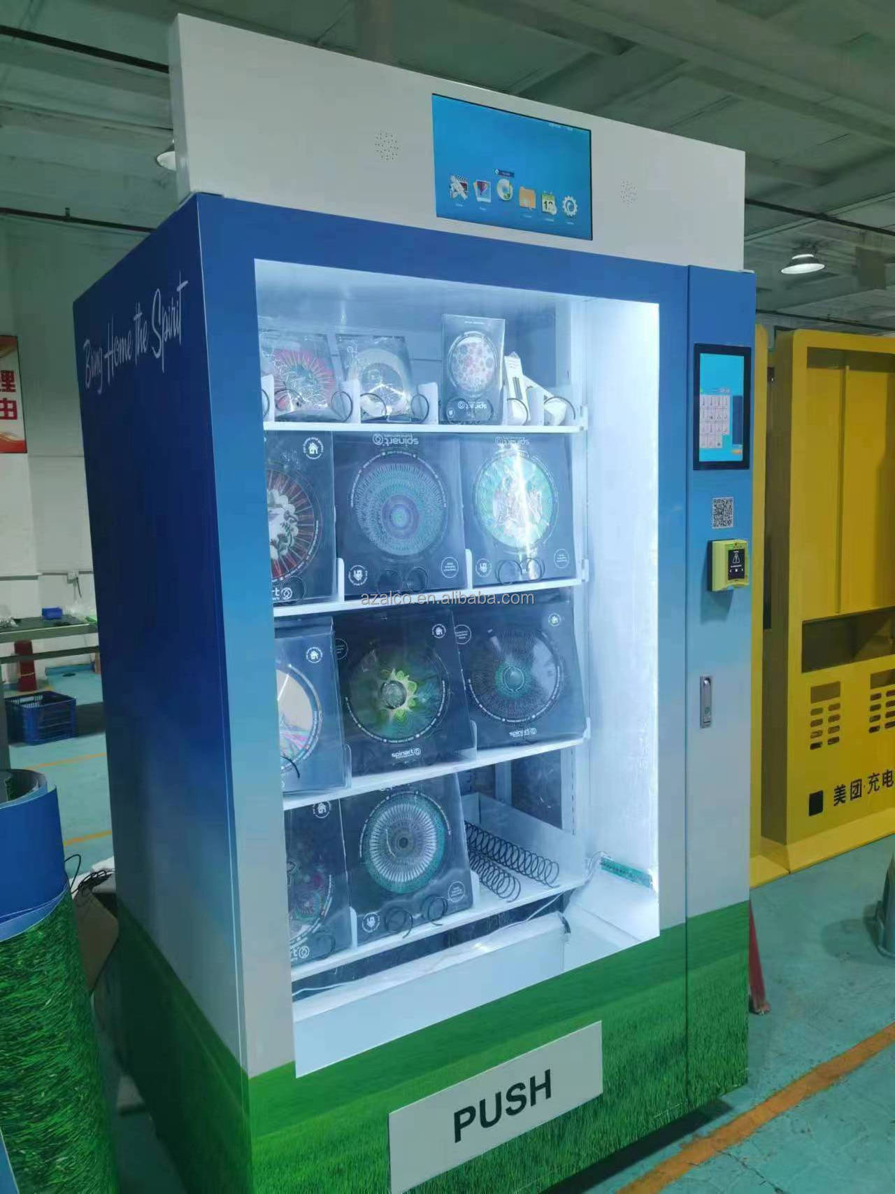 Custom made multifunctional newspaper magazine CD  vending machines with ad screen on the top book vending machine