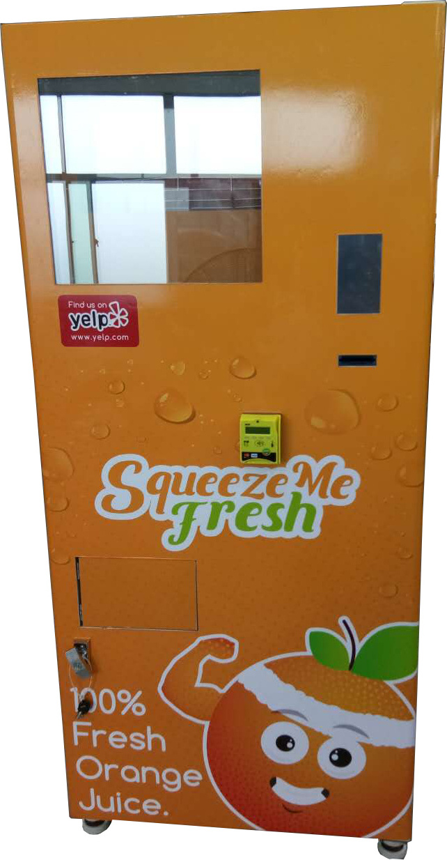 2024 automatic fresh orange juice vending machine for sale coin bill online QR code bank card credit card payment system