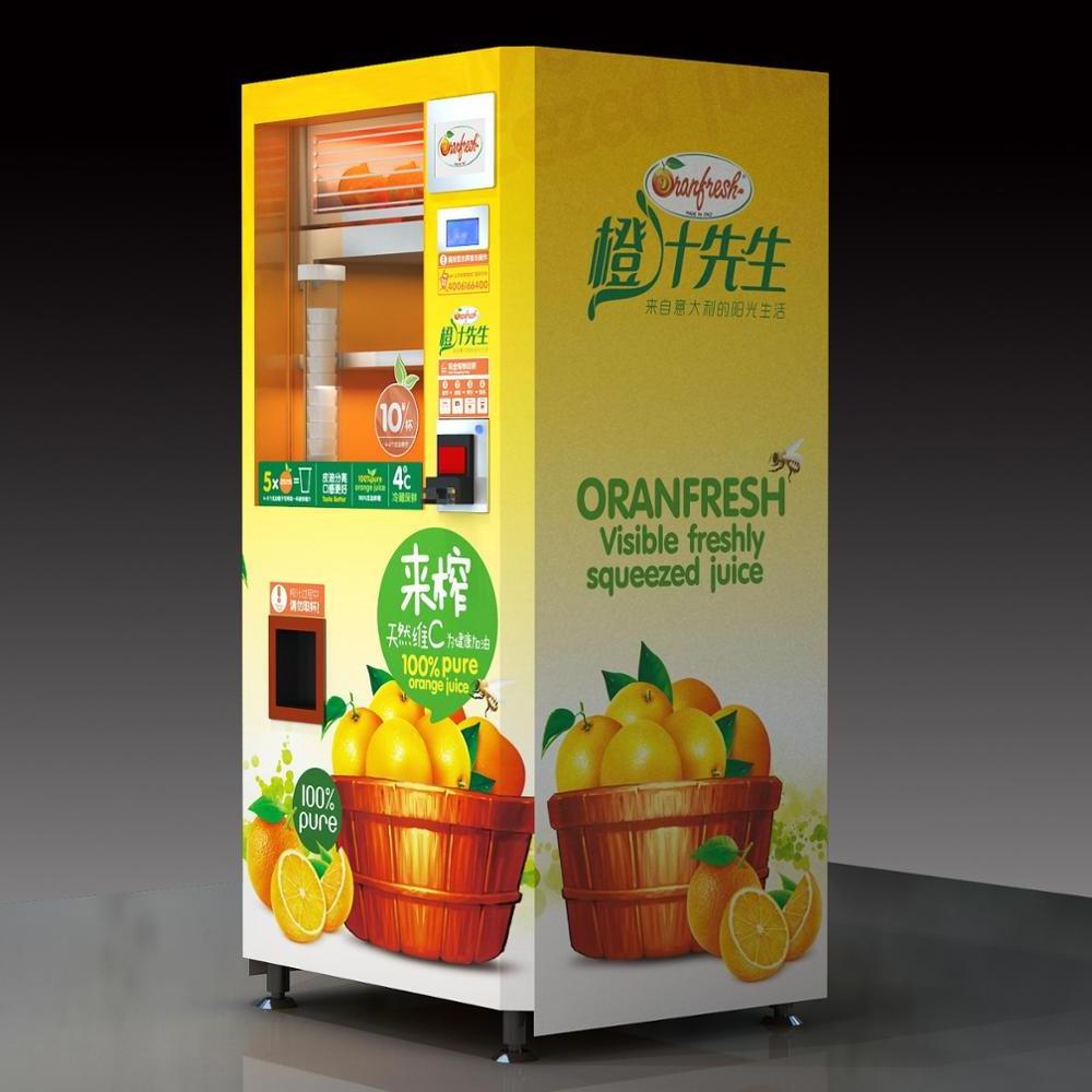 Orange juice vending machine with 350ml classic design coin bill online QR code bank card credit card payment system