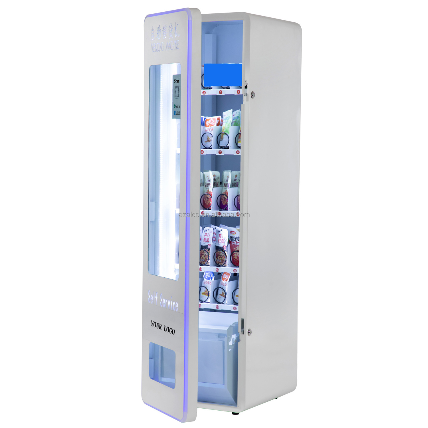 Manufacture Slim Smart Snacks Drinks and Combo Vending Machine With cooling system Advanced Semiconductor Refrigeration