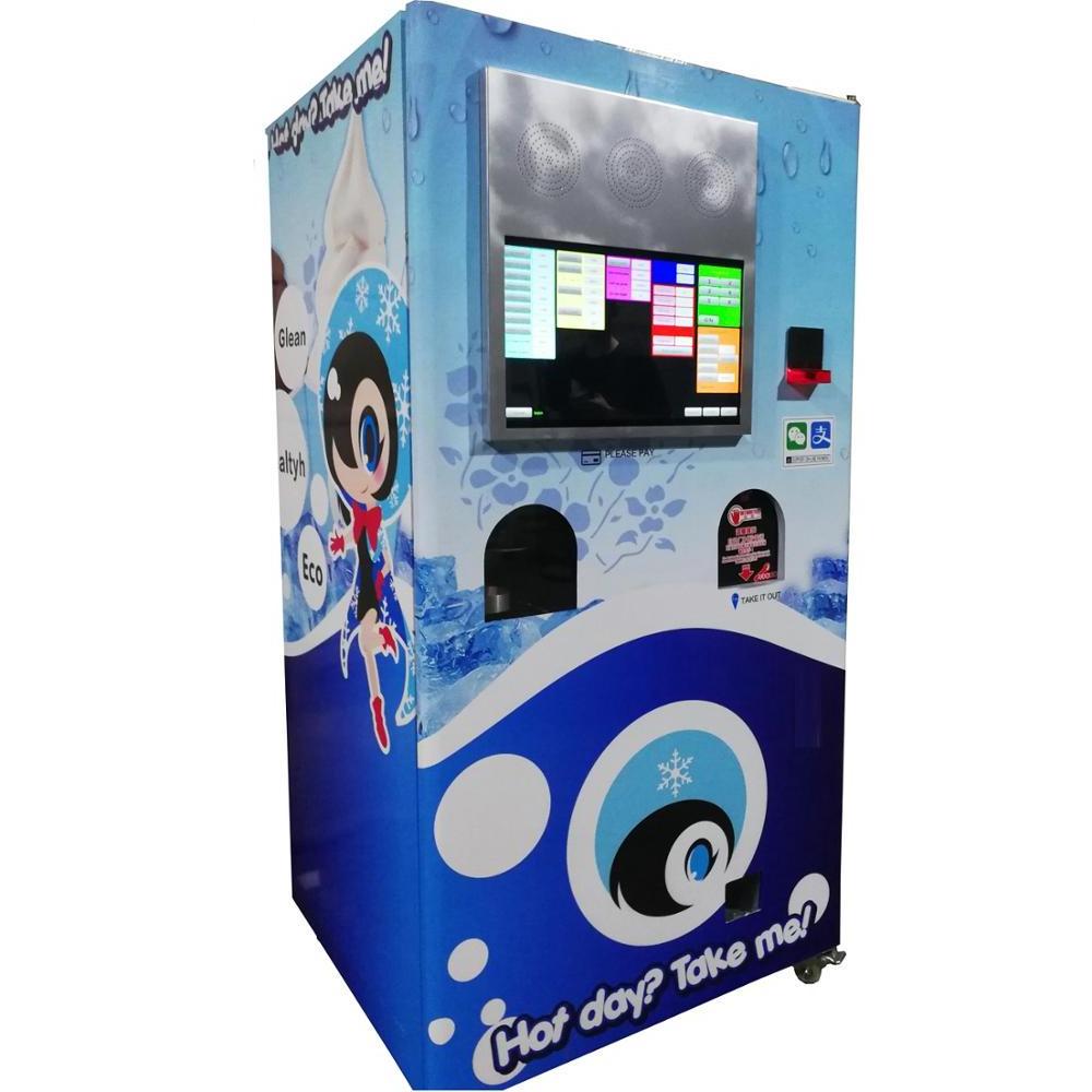 New 7x24 hours Self-service Automatic Ice Cream Vending Machine With Bill and Coin Acceptor