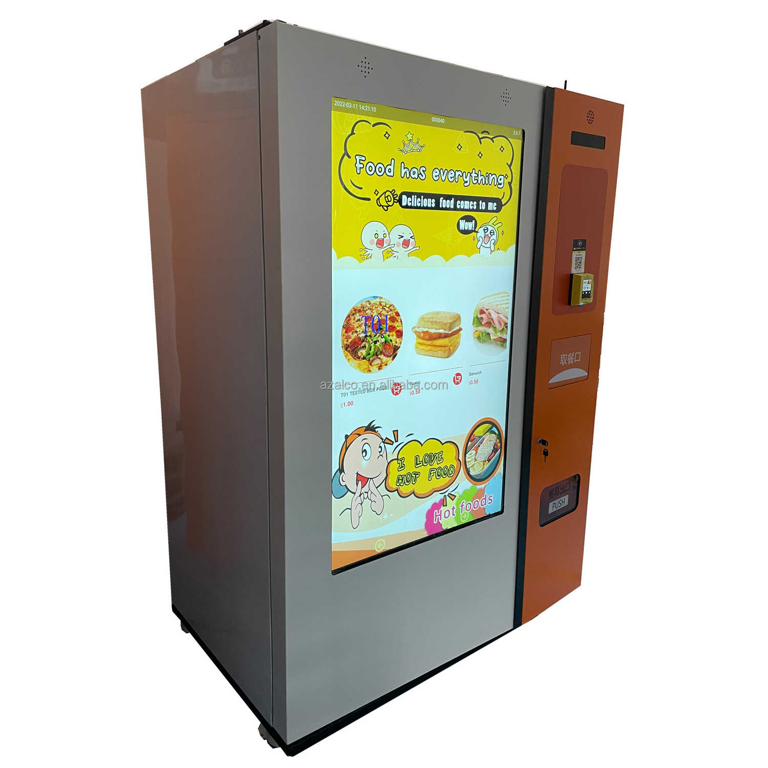 55 INCH TOUCH SCREEN Hot hamburger food Vending Machine with lift microwave oven system ODM OEM  Hot smart food vending machine