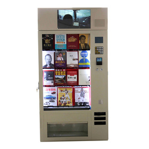 Custom made multifunctional newspaper magazine CD  vending machines with ad screen on the top book vending machine