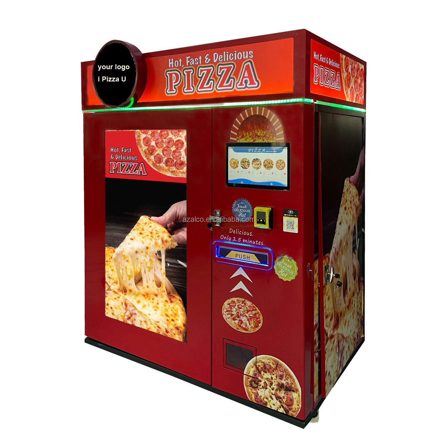 Hot Pizza Making Vending Machine  with bank card reader Outdoor Business Self-service Robot Fast Food Fully Automatic