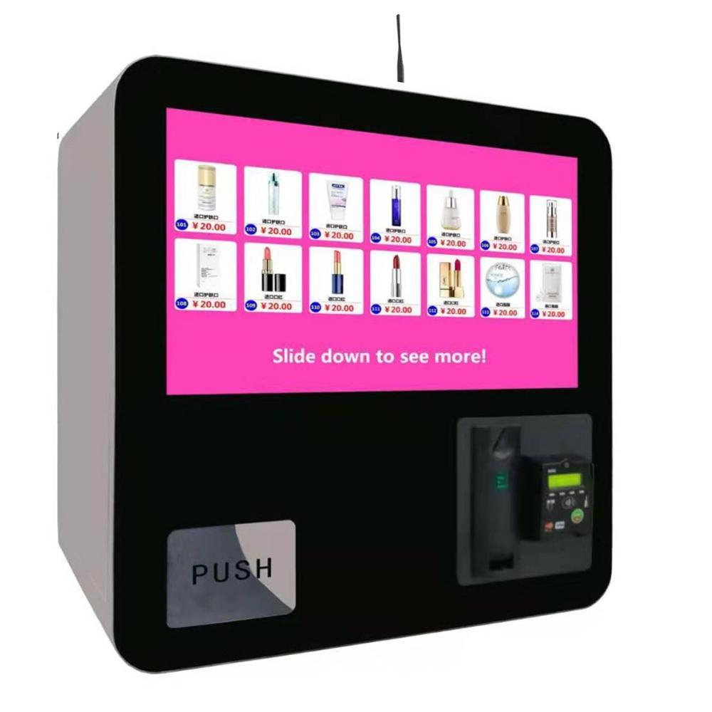 2019 Cosmetic hair bundle  chocolate  box pack single Promotion Vending Machine with cashless payment system and ID scanner