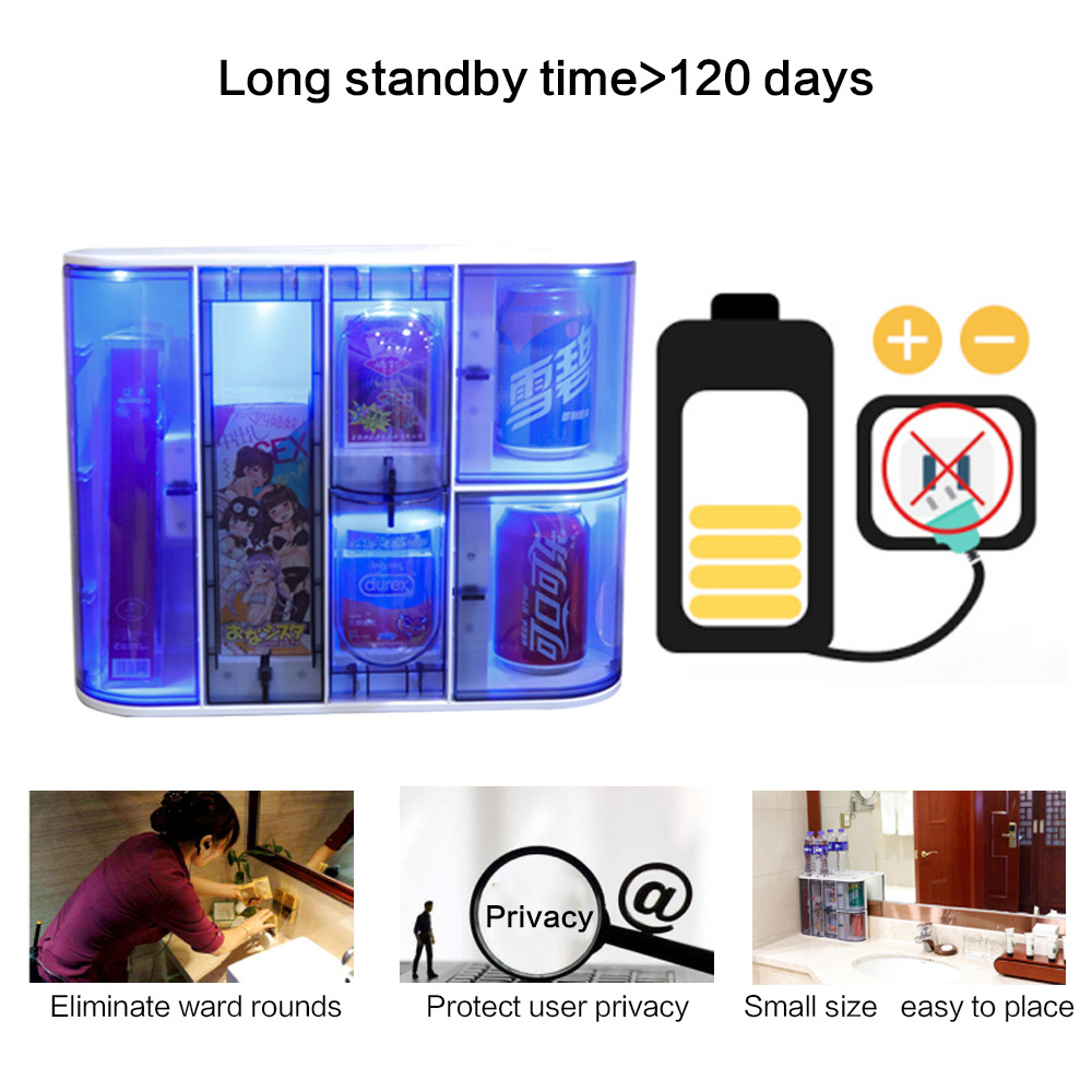 QR code payment online mobile payment Mini hotel plastic Vending Machine 6 selection battery operated