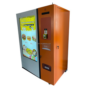 Big size SCREEN Hot smart  pasta spaghetti  Hot hamburger food Vending Machine with lift microwave oven system ODM OEM