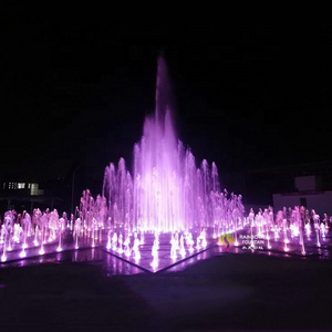 Customized Stainless Steel Square Music Dancing Water Fountain Outdoor Floor Fountains With Colorful Light