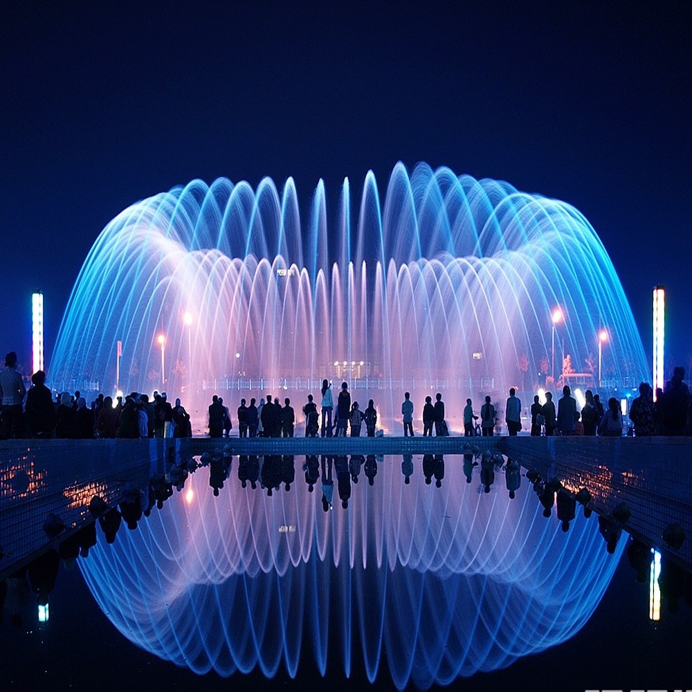 Large Music Dancing Water Fountain Round Fountain on Lake Design by Rainbows Fountain